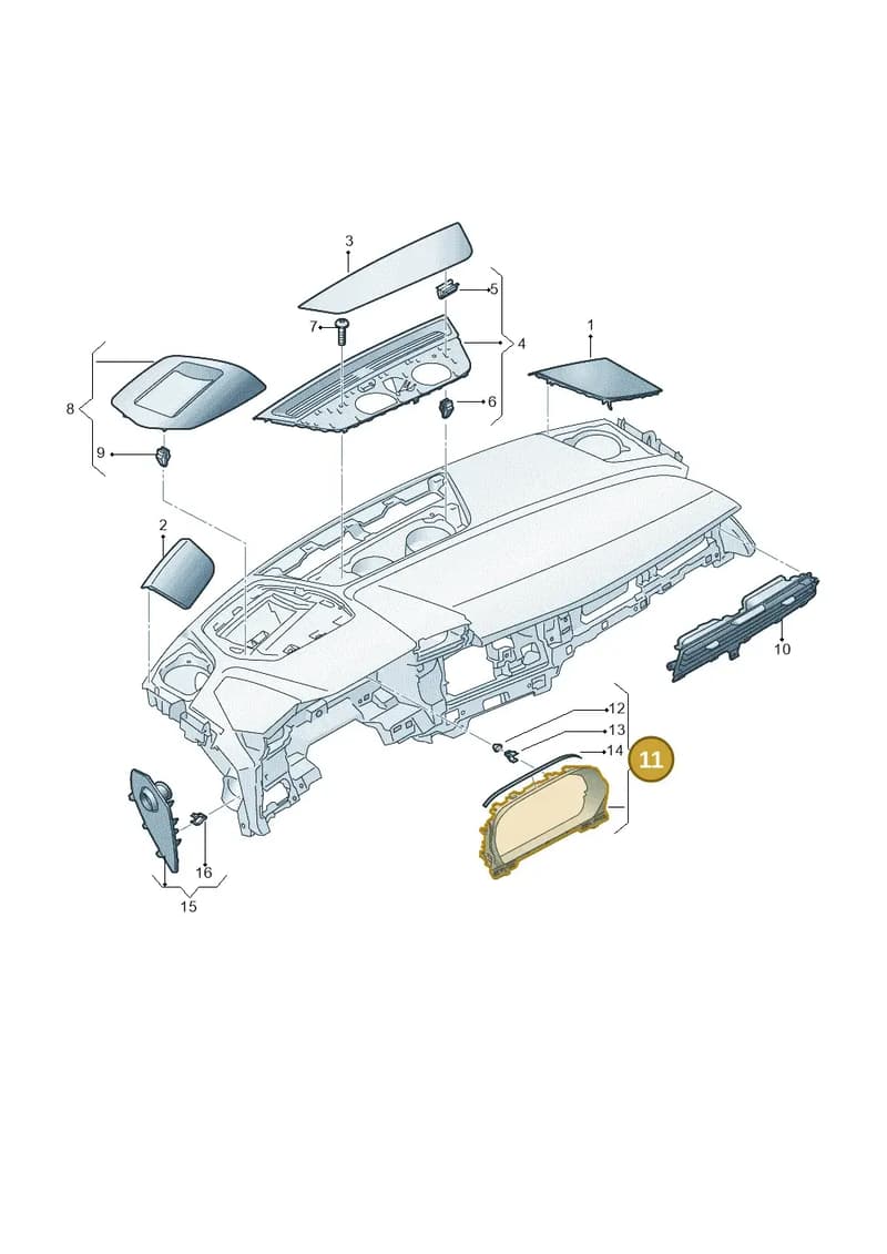 8Y0857115A6PS — Audi A3 Sportback (2019-2025) diagram 596857150, position 11