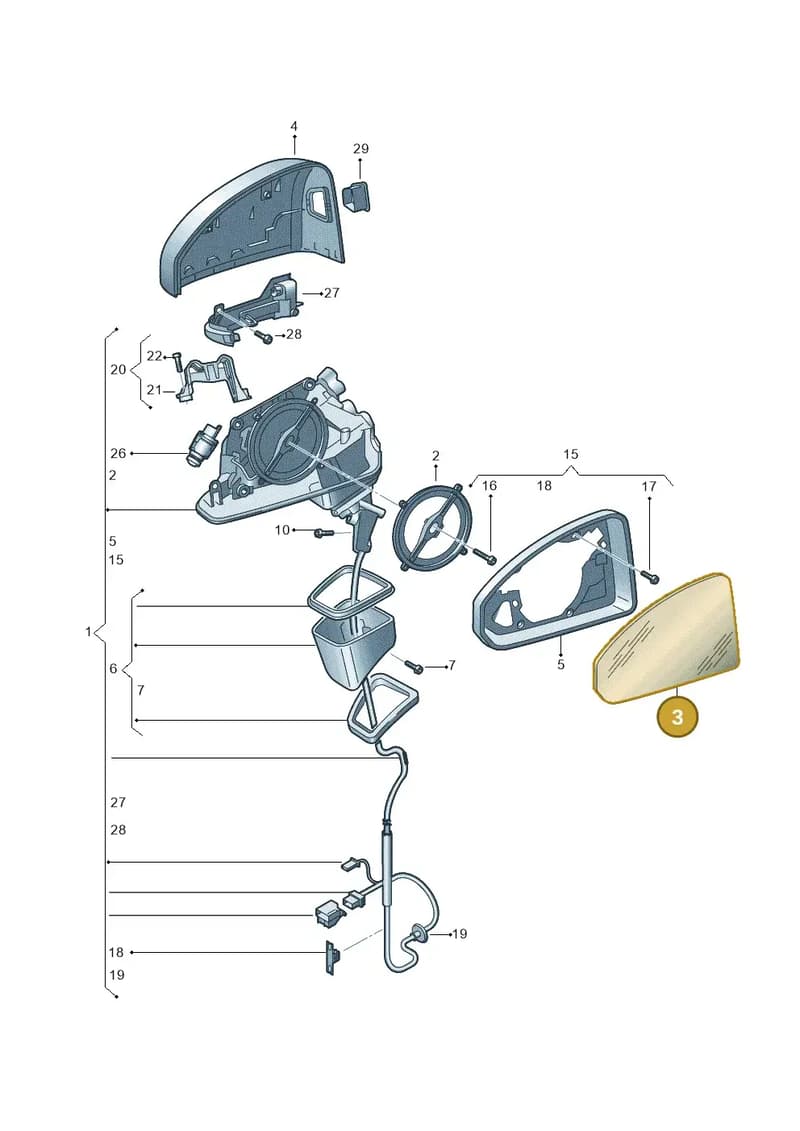 8Y0857535E — Audi A3 Sportback (2019-2025) diagram 596857400, position 3