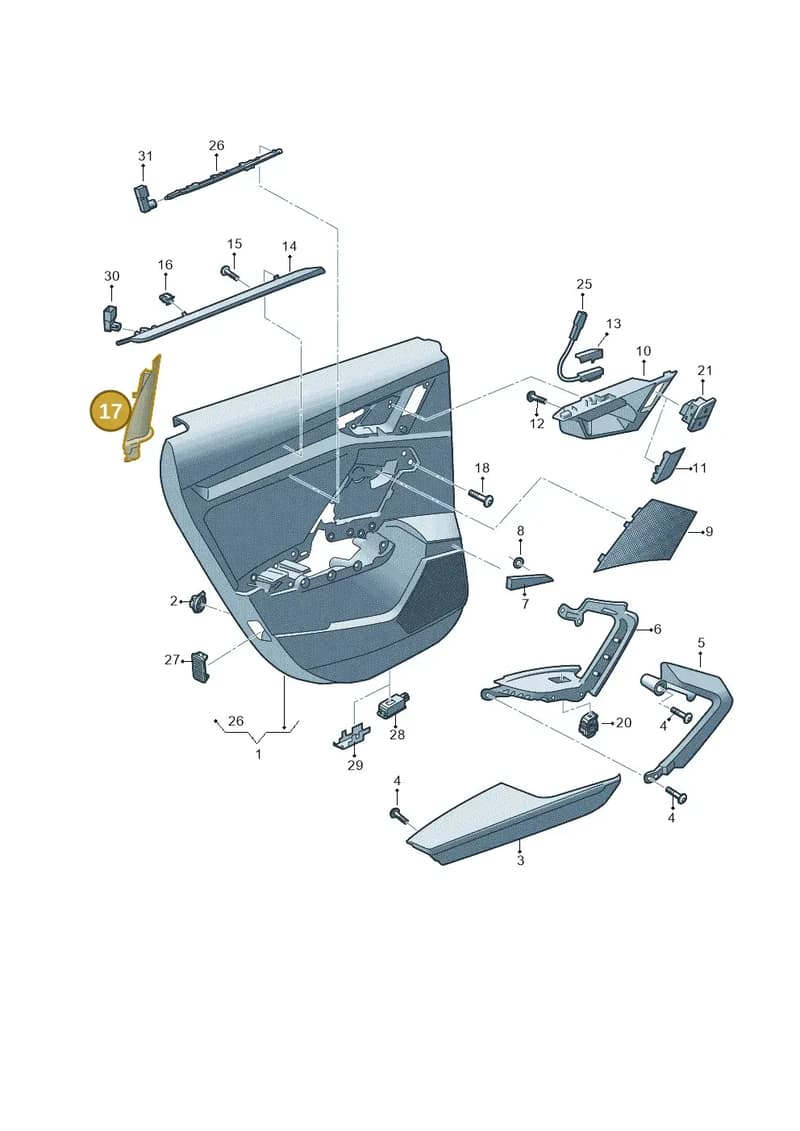 8Y08575704PK — Audi A3 Sportback (2019-2025) diagram 596867400, position 17