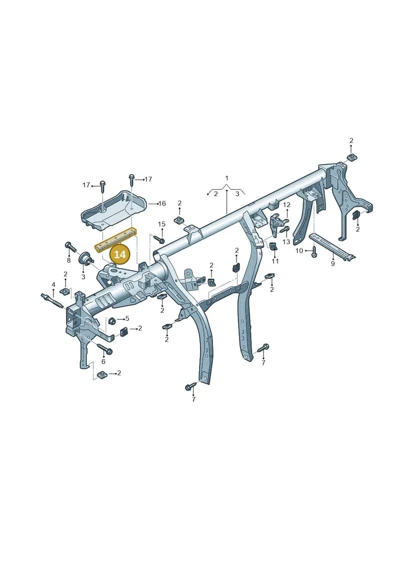 8Y0857873A — Audi A3 Sportback (2019-2025) diagram 596857000, position 14