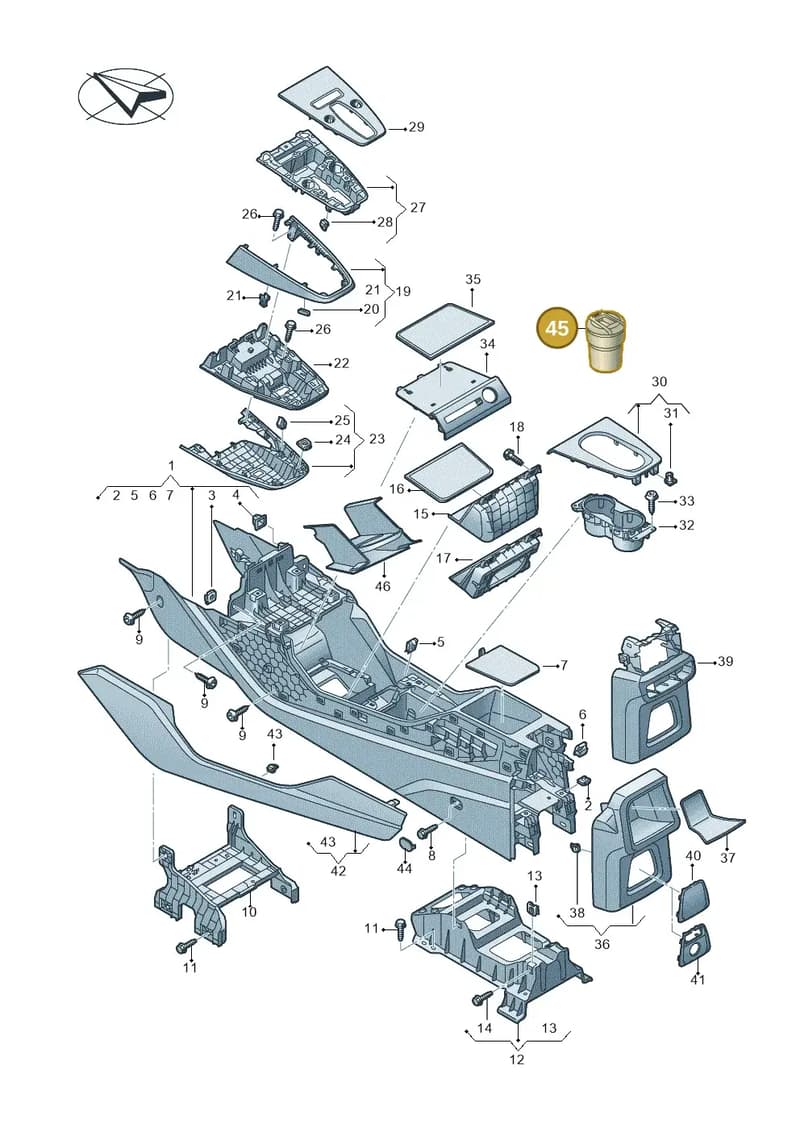 8Y08579514PK — Audi Q4 Sportback (2021-2025) diagram 89a863500, position 45