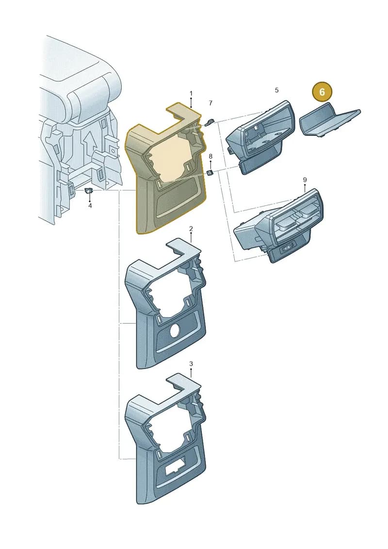 8Y0863301A4PK — Audi A3 Sportback (2019-2025) diagram 596863510, position 6