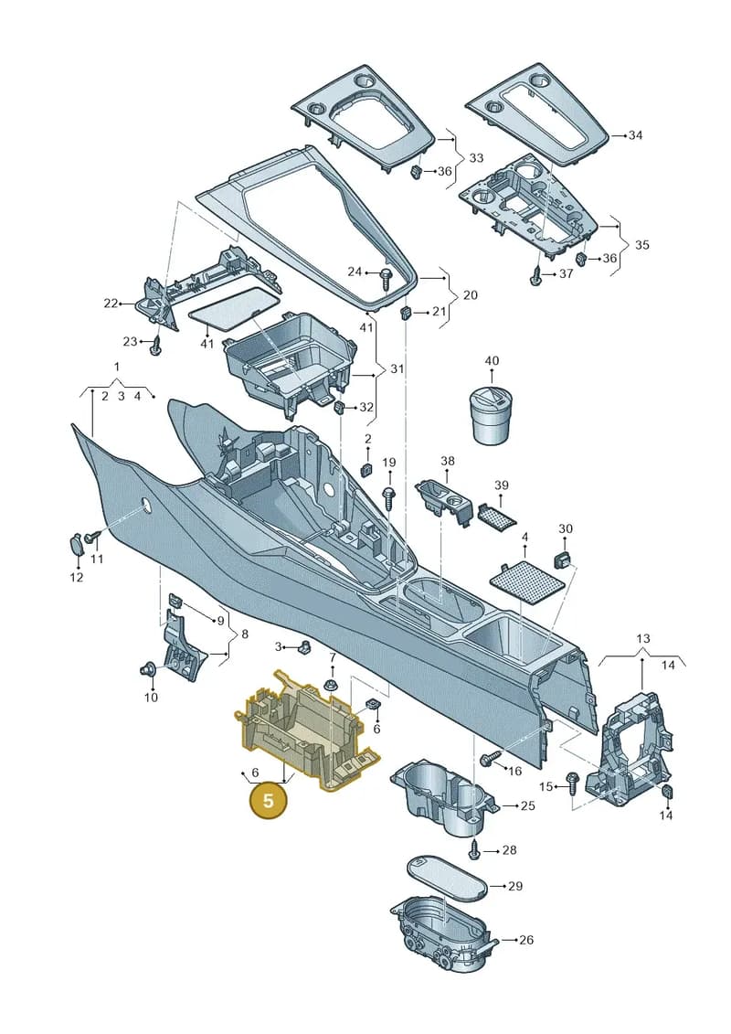8Y0863531A — Audi A3 Sportback (2019-2025) diagram 596863500, position 5