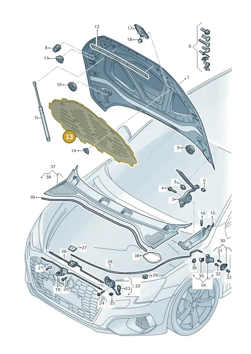 8Y0863825A — Audi A3 Sportback (2019-2025) diagram 596823000, position 13