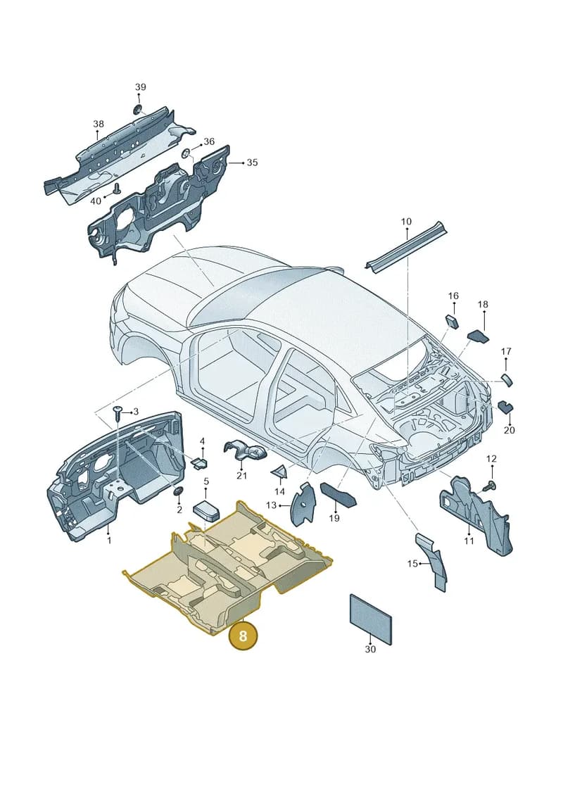 8Y0863919C — Audi A3 Sportback (2019-2025) diagram 596863200, position 8