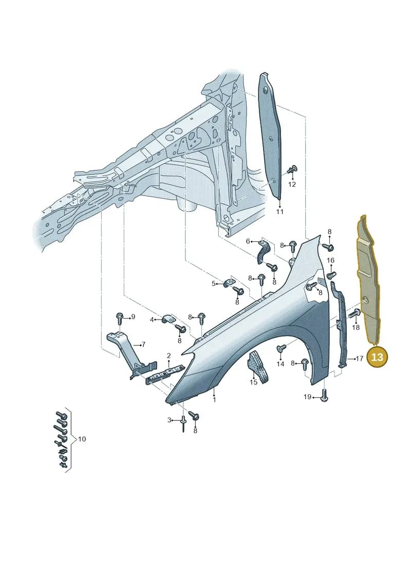8Y0864235 — Audi A3 Sportback (2019-2025) diagram 596821000, position 13