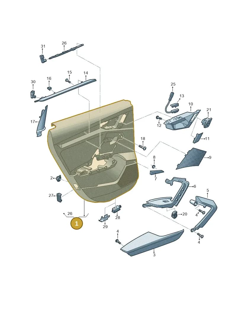 8Y0867304AWFN — Audi A3 Sportback (2019-2025) diagram 596867400, position 1