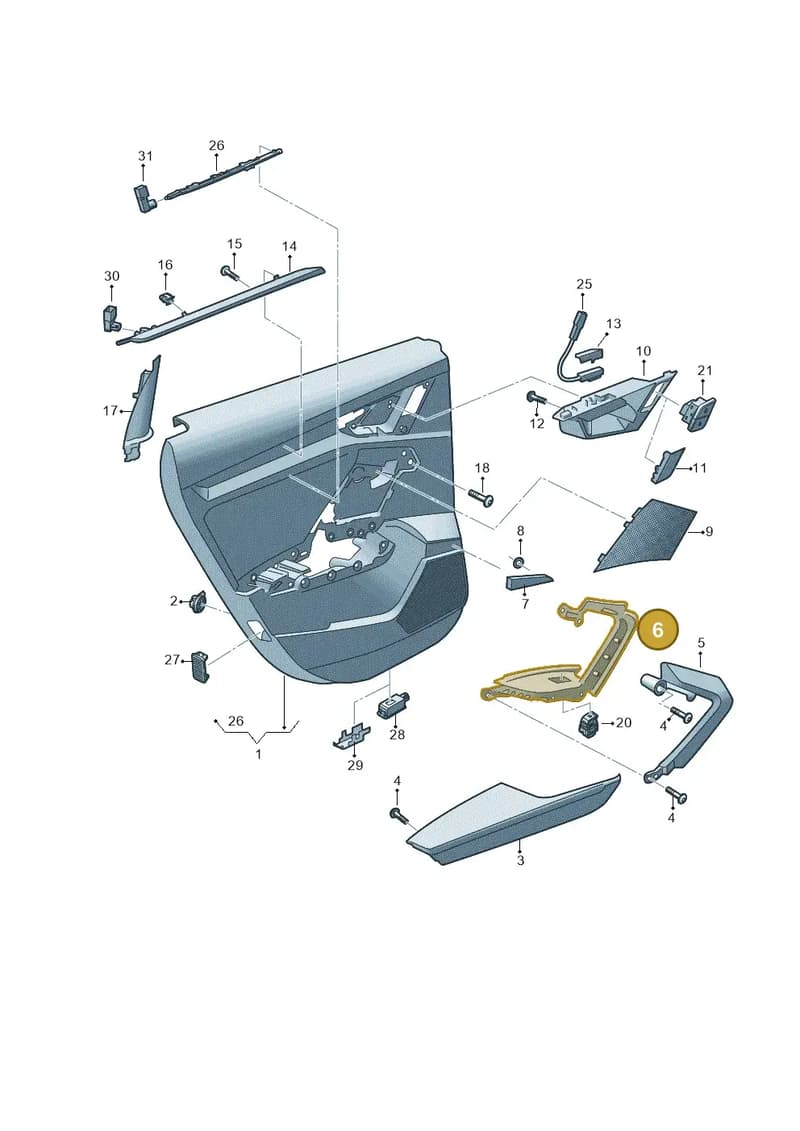8Y08673716PS — Audi A3 Sportback (2019-2025) diagram 596867400, position 6