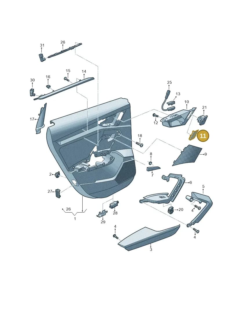 8Y08674444PK — Audi A3 Sportback (2019-2025) diagram 596867400, position 11