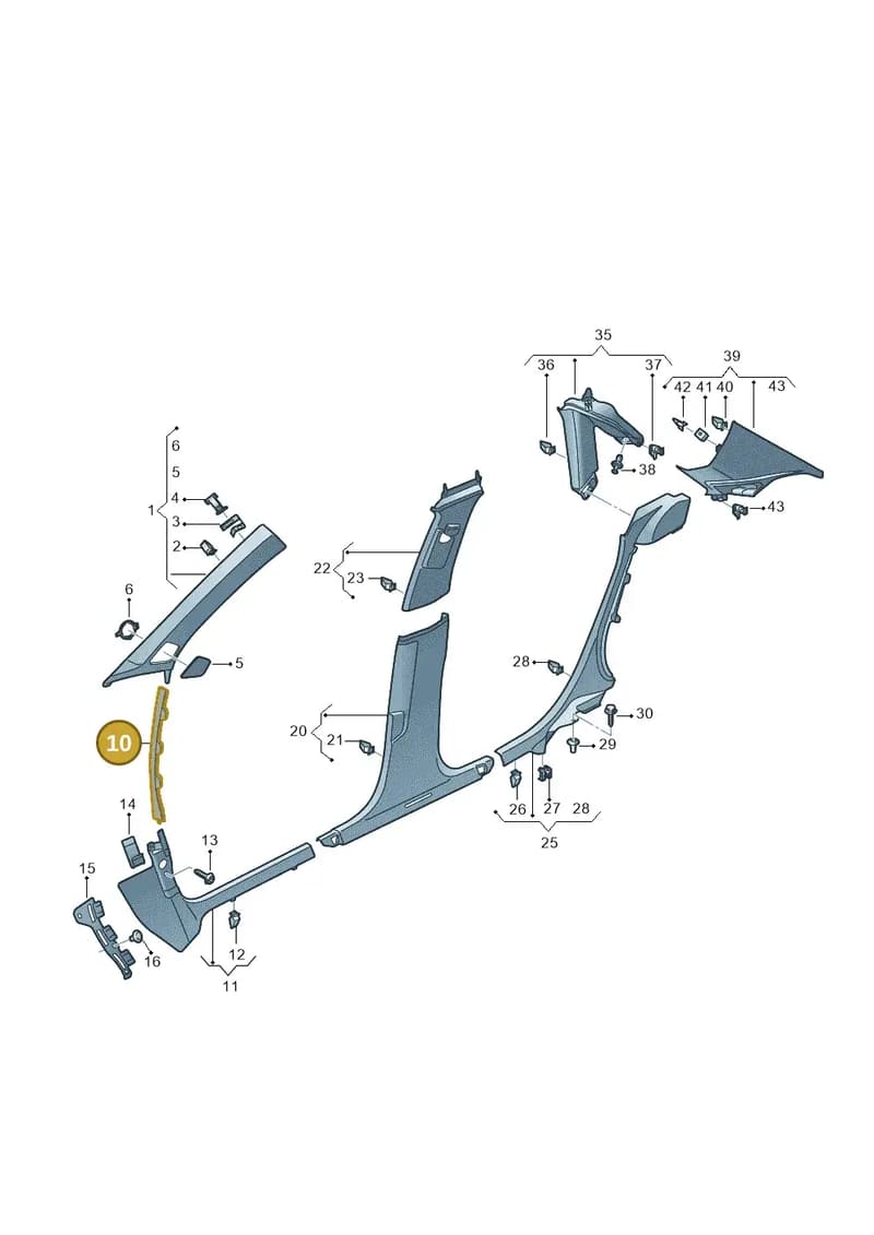 8Y08682044PK — Audi A3 Sportback (2019-2025) diagram 596867660, position 10
