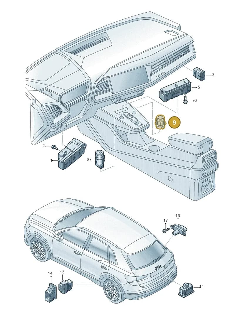 8Y0919616B — Audi Q4 Sportback (2021-2025) diagram 89a941500, position 9