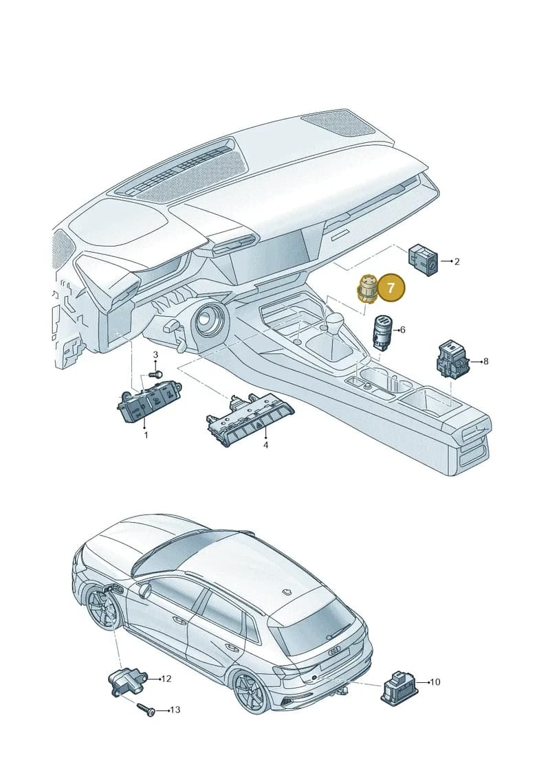 8Y0919616D — Audi A3 Sportback (2019-2025) diagram 596941500, position 7