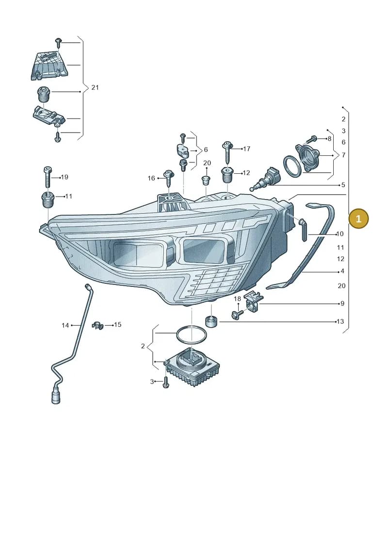 8Y0941036 — Audi A3 Sportback (2019-2025) diagram 596941100, position 1