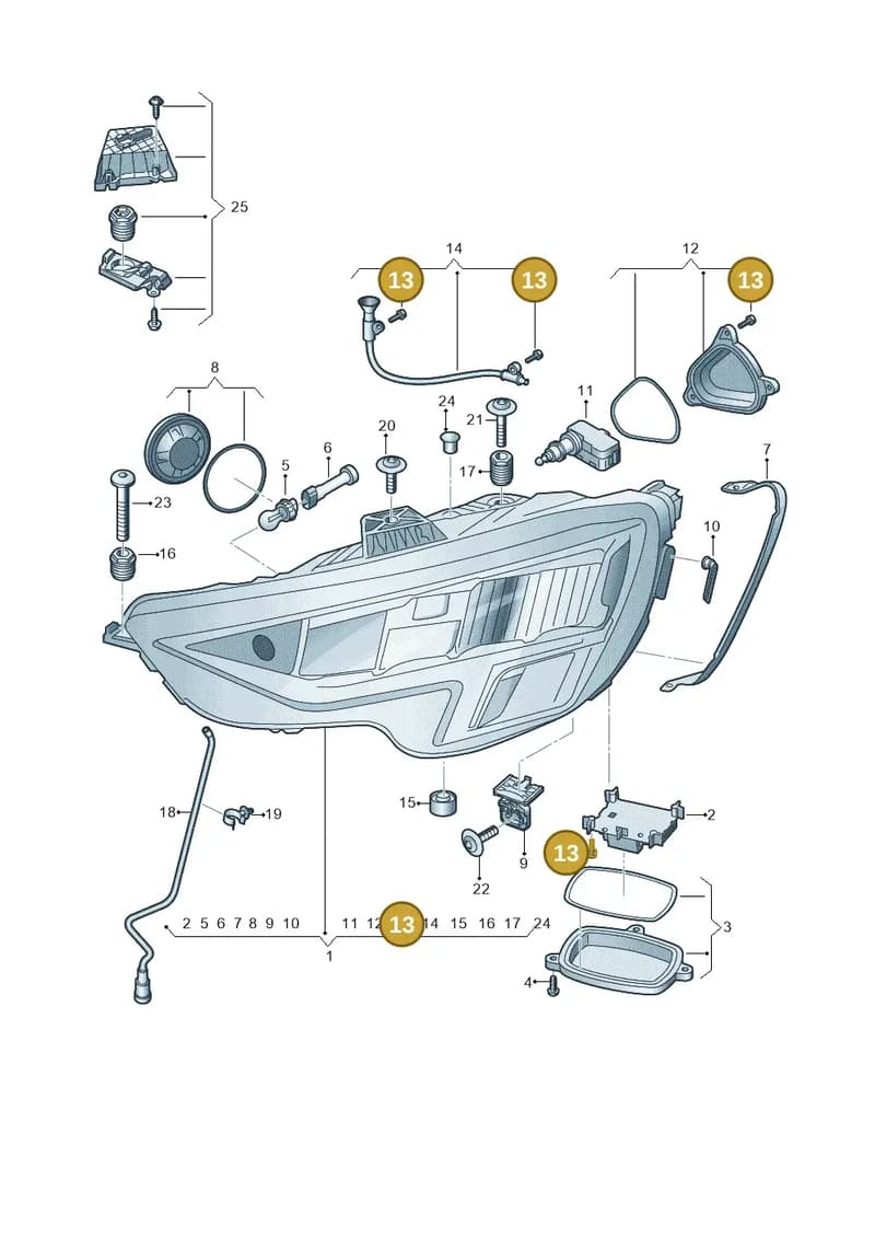 8Y0941099 — Audi A3 Sportback (2019-2025) diagram 596941000, position 13