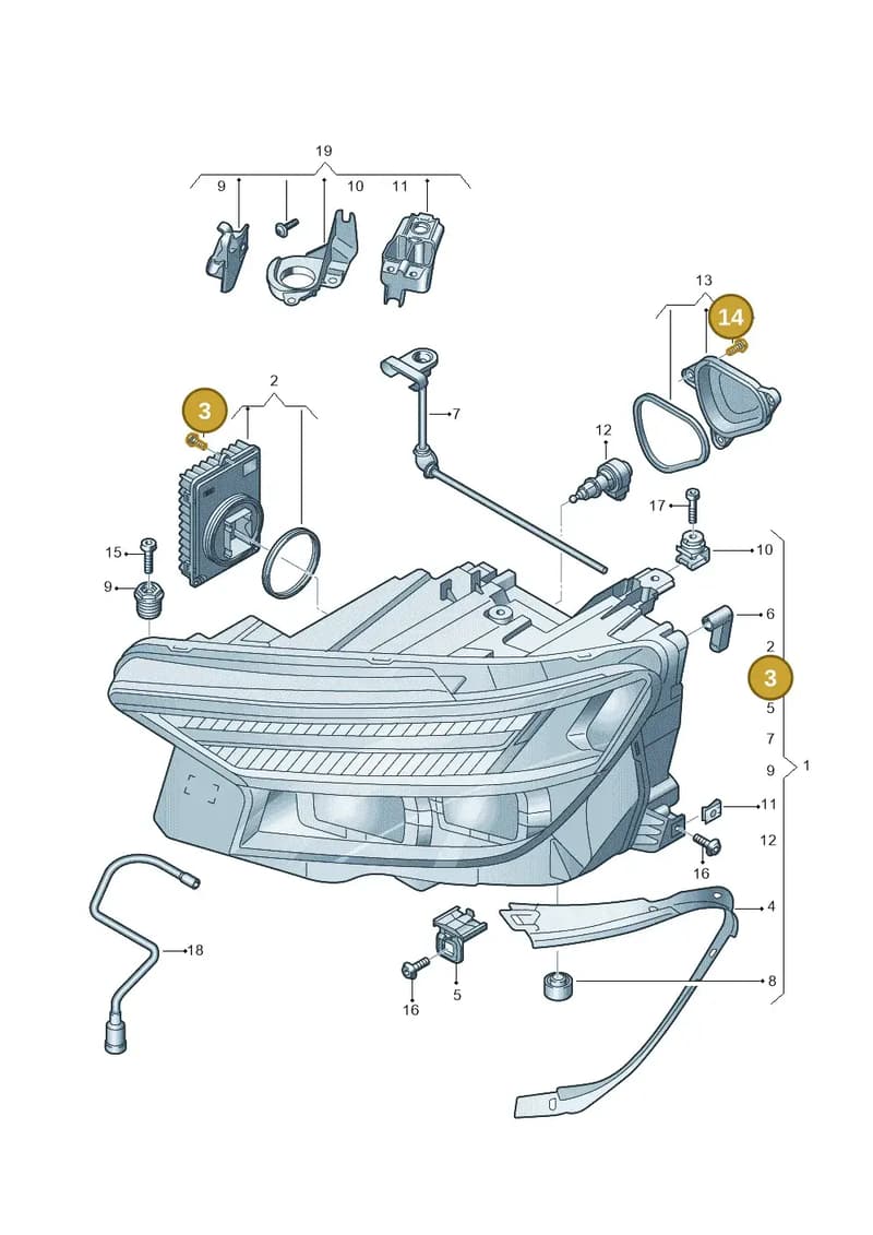 8Y0941099 — Audi Q4 Sportback (2021-2025) diagram 89a941050, position 3+14