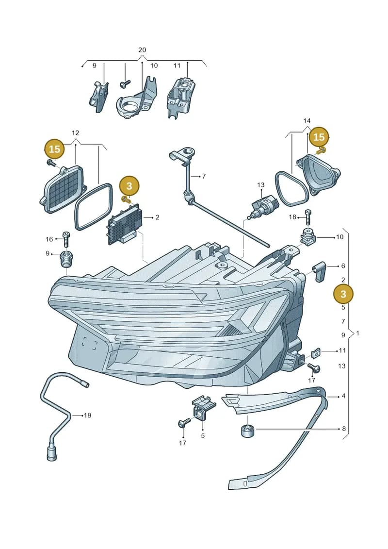 8Y0941099 — Audi Q4 Sportback (2021-2025) diagram 89a941000, position 3+15