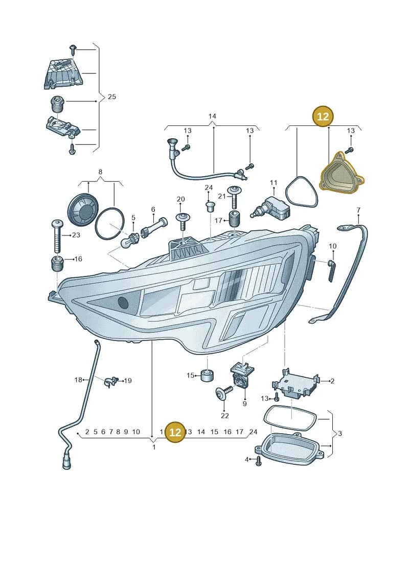 8Y0941158 — Audi A3 Sportback (2019-2025) diagram 596941000, position 12