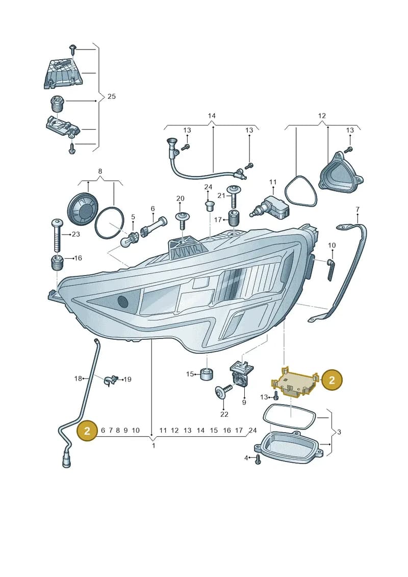 8Y0941597DB — Audi A3 Sportback (2019-2025) diagram 596941000, position 2