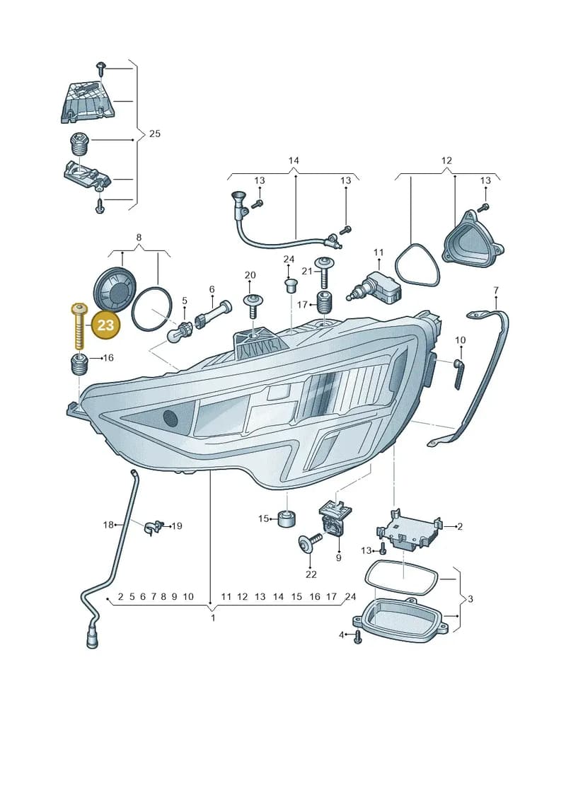 8Y0941629 — Audi A3 Sportback (2019-2025) diagram 596941000, position 23