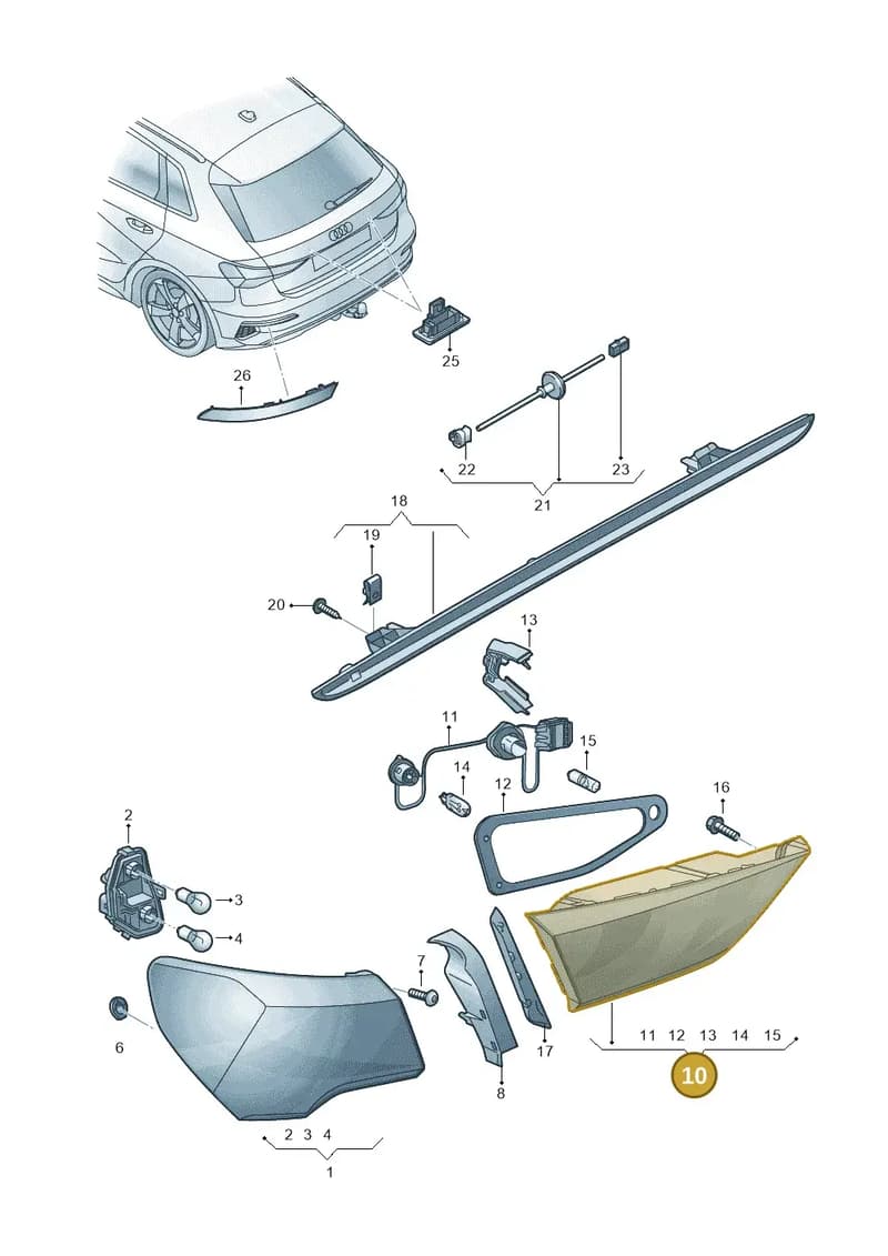 8Y0945075A — Audi A3 Sportback (2019-2025) diagram 596945000, position 10