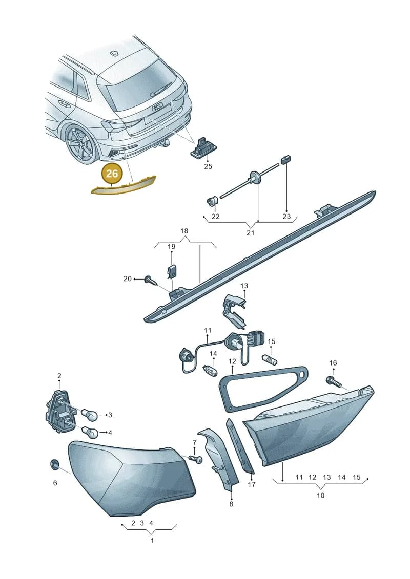 8Y0945103 — Audi A3 Sportback (2019-2025) diagram 596945000, position 26