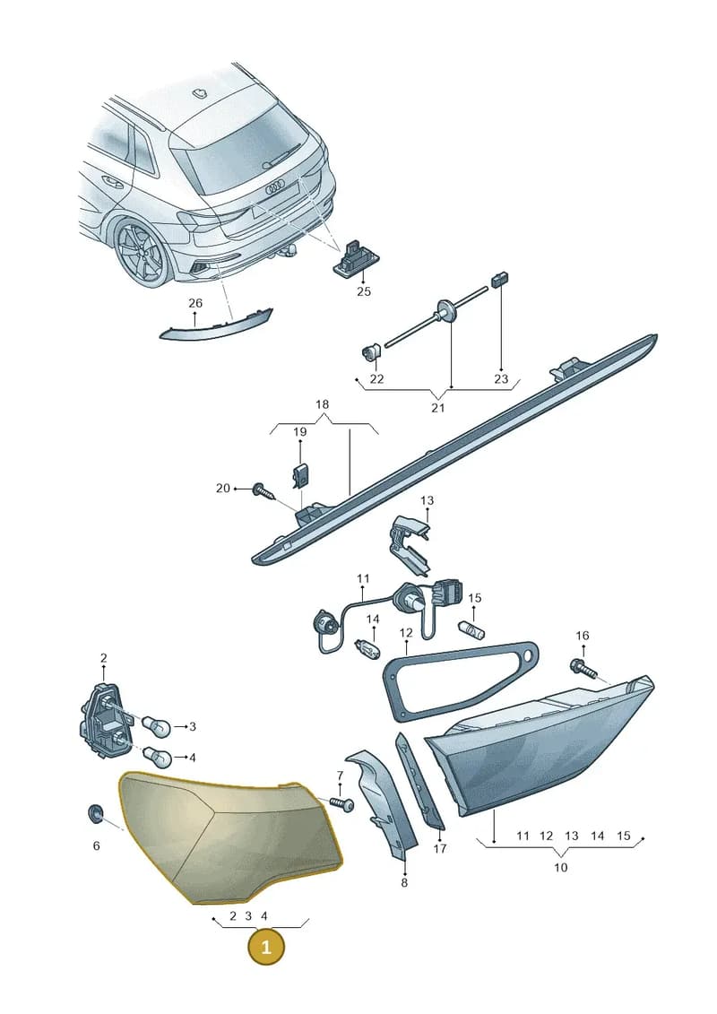8Y0945207B — Audi A3 Sportback (2019-2025) diagram 596945000, position 1