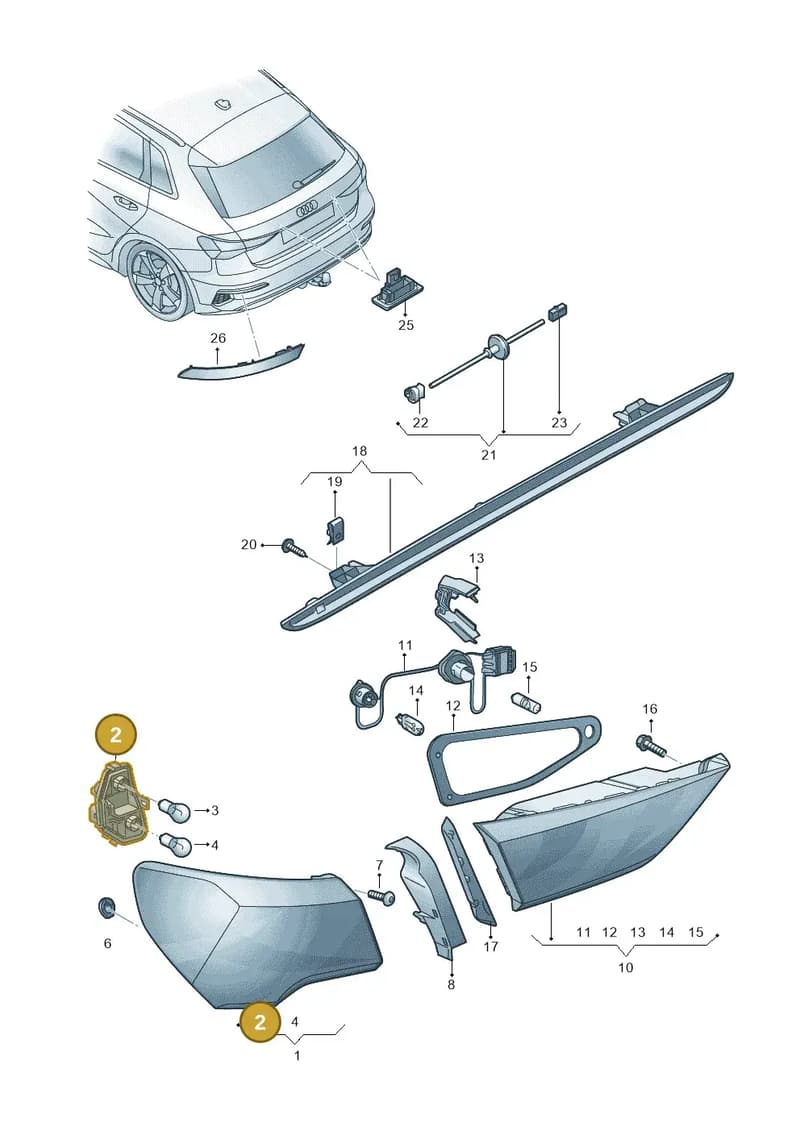 8Y0945258 — Audi A3 Sportback (2019-2025) diagram 596945000, position 2