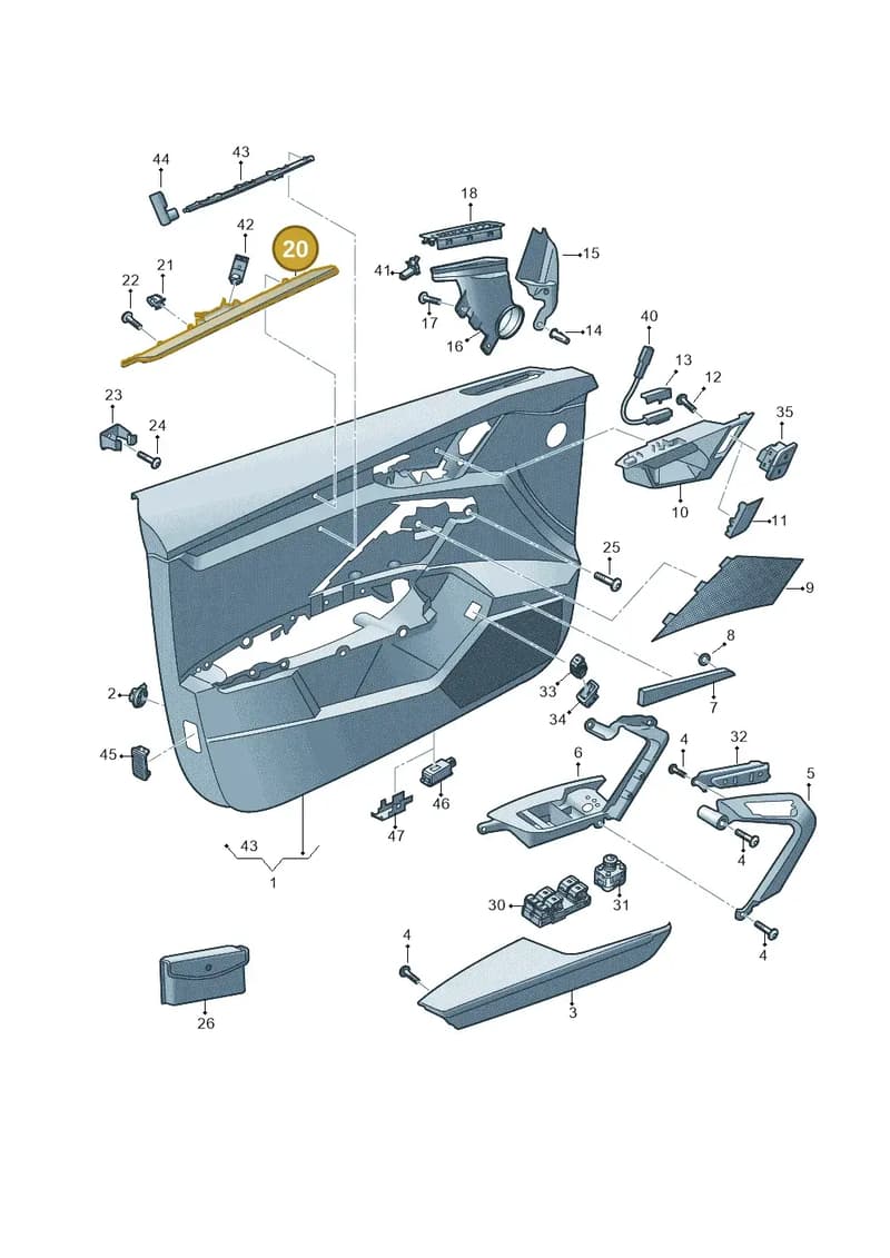 8Y0947184B — Audi A3 Sportback (2019-2025) diagram 596867000, position 20