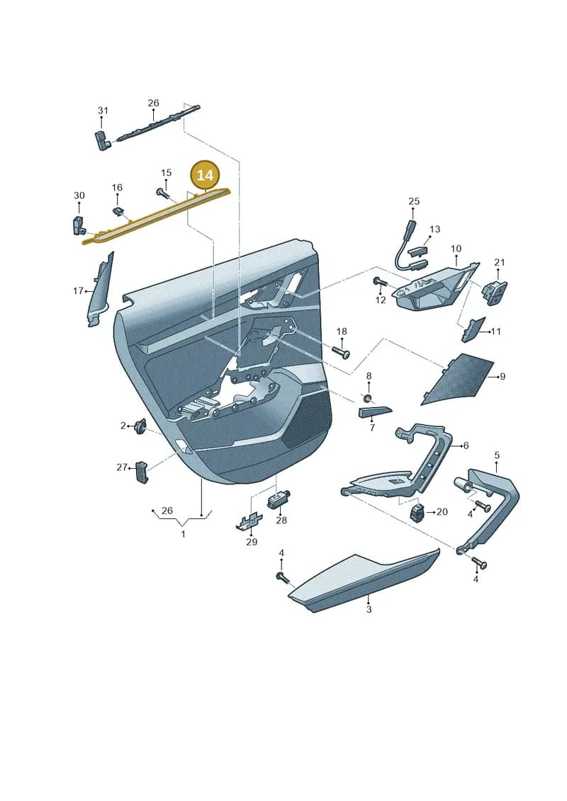 8Y0947185B — Audi A3 Sportback (2019-2025) diagram 596867400, position 14
