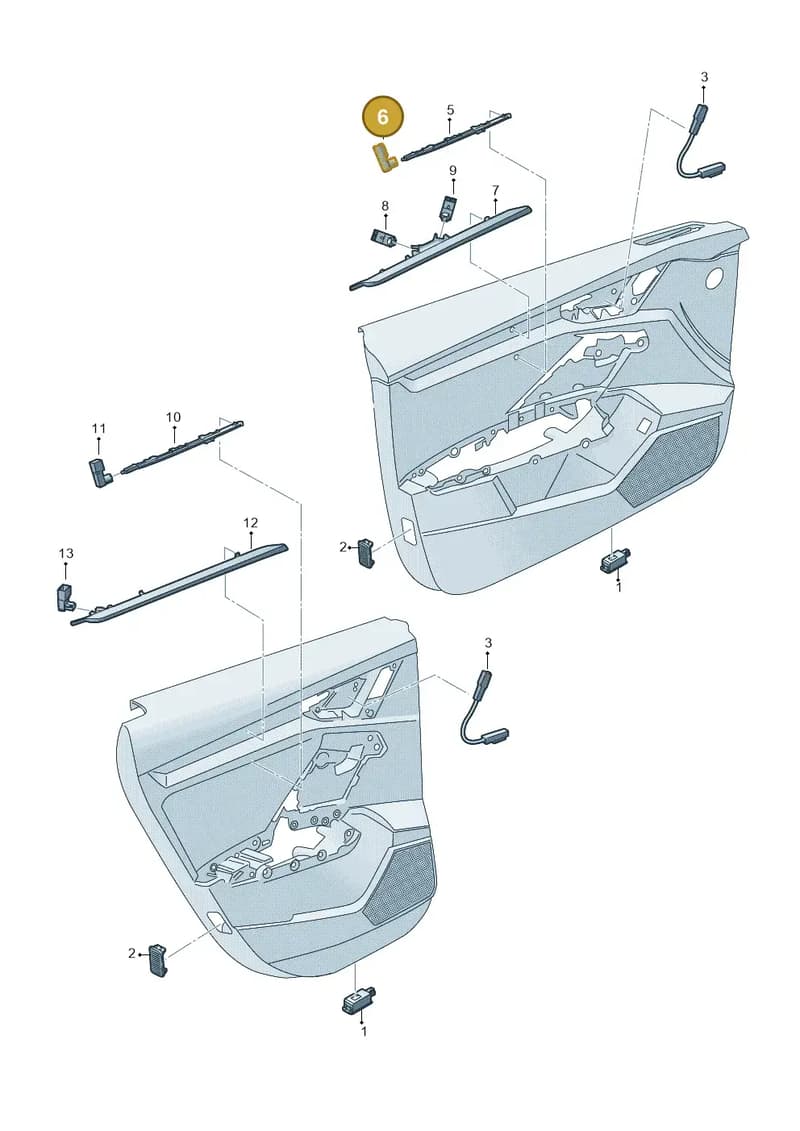 8Y0947355B — Audi A3 Sportback (2019-2025) diagram 596947120, position 6