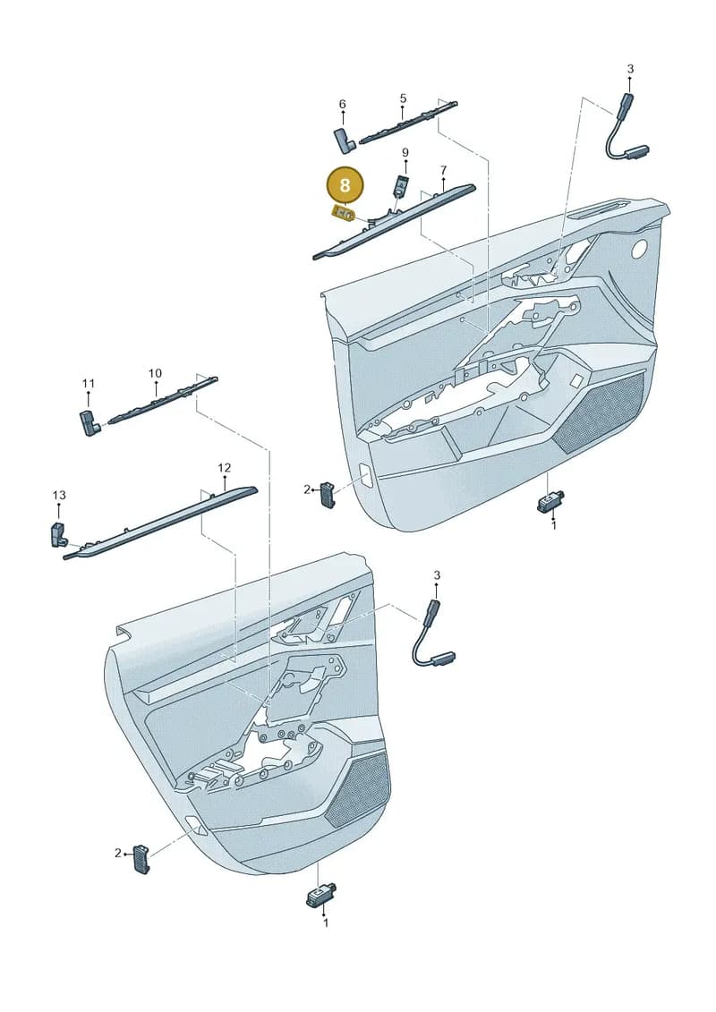 8Y0947355G — Audi A3 Sportback (2019-2025) diagram 596947120, position 8