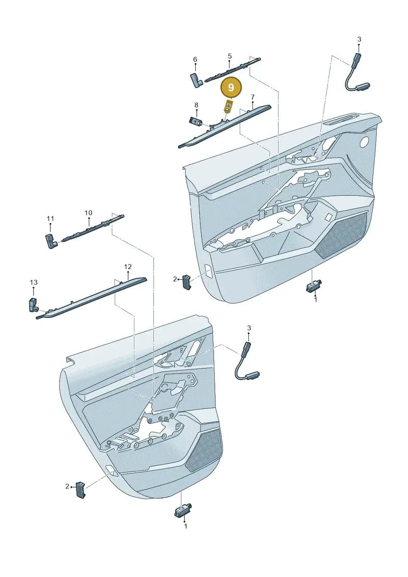 8Y0947355H — Audi A3 Sportback (2019-2025) diagram 596947120, position 9