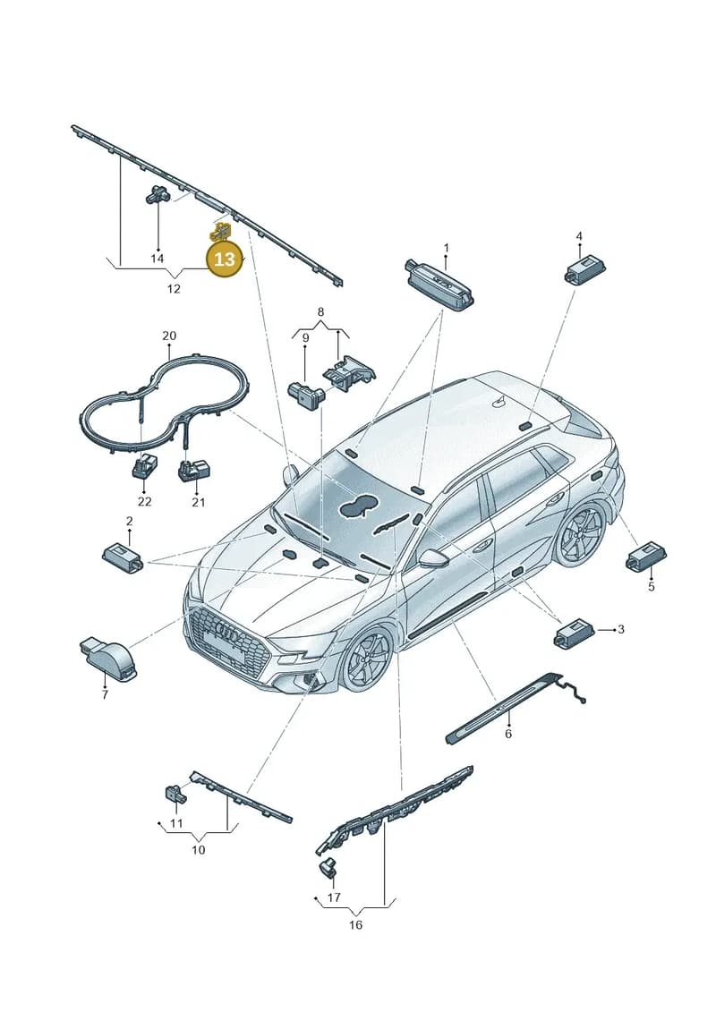 8Y0947355M — Audi A3 Sportback (2019-2025) diagram 596947100, position 13