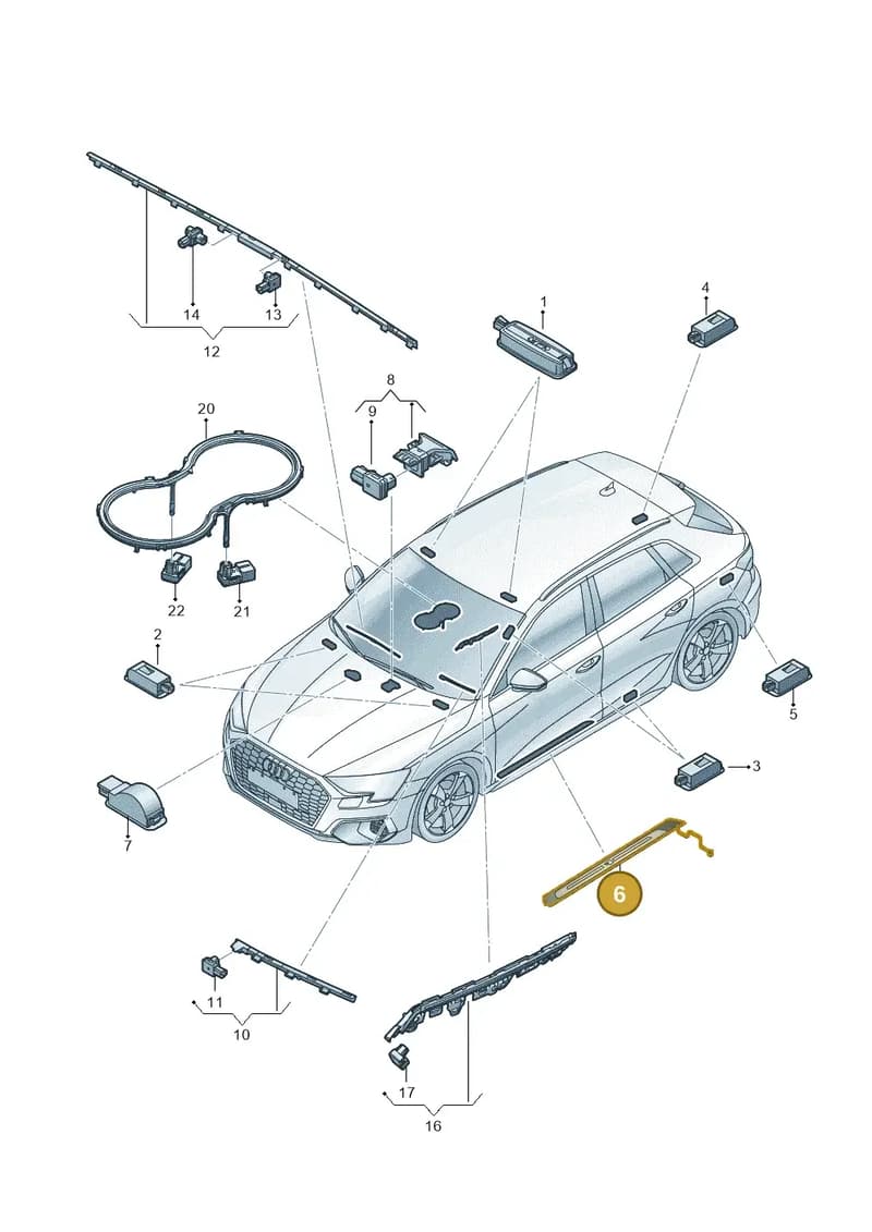 8Y0947417A — Audi A3 Sportback (2019-2025) diagram 596947100, position 6