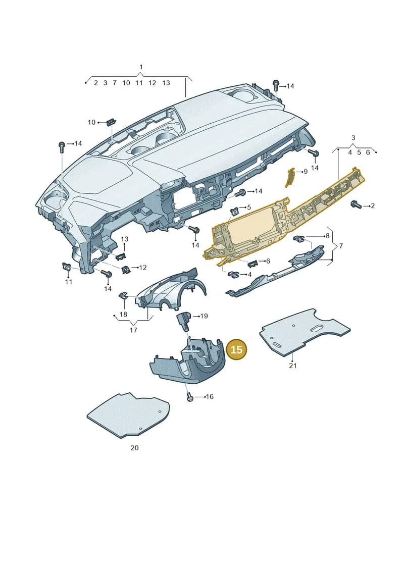8Y0953512C4PK — Audi A3 Sportback (2019-2025) diagram 596857100, position 15