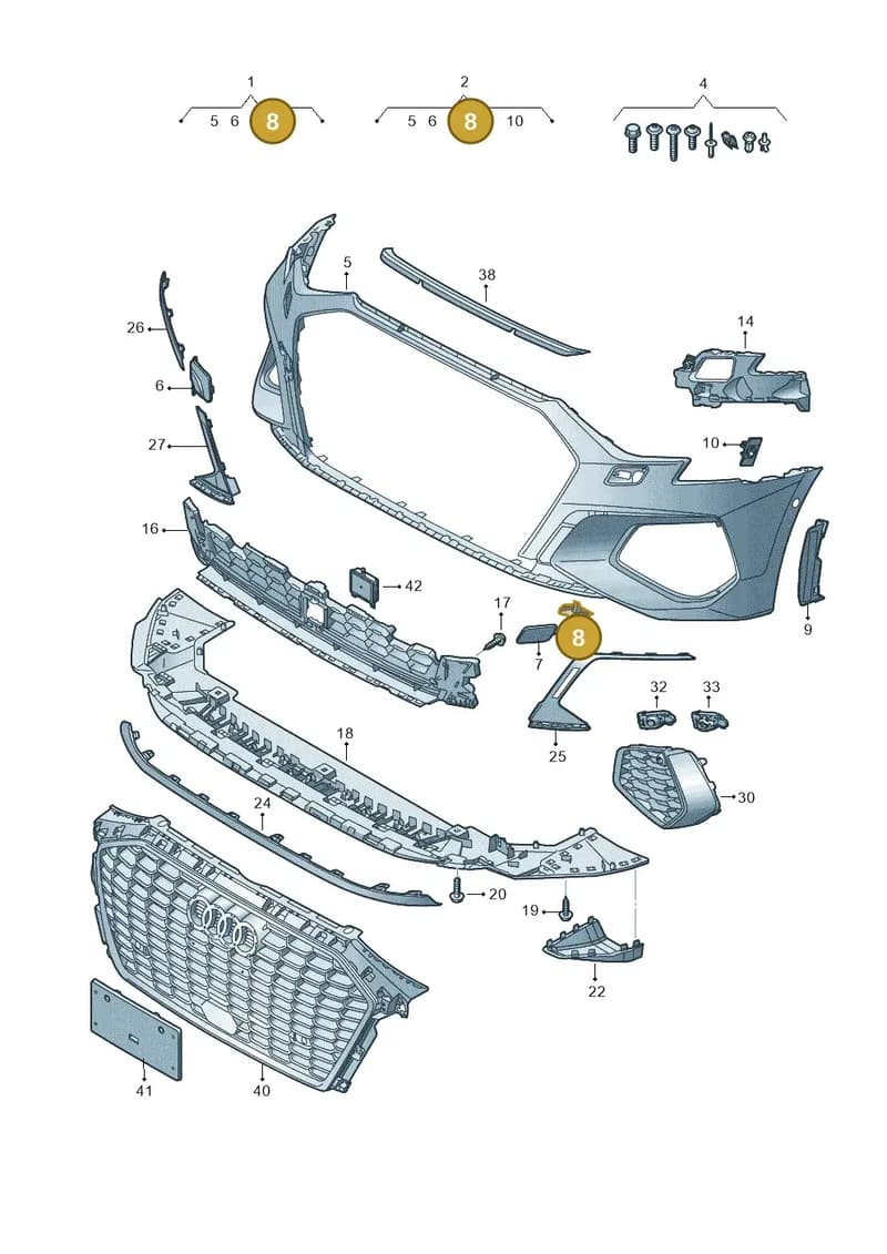 8Y0955159 — Audi A3 Sportback (2019-2025) diagram 596807200, position 8