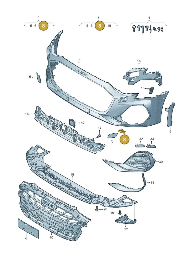 8Y0955159 — Audi A3 Sportback (2019-2025) diagram 596807250, position 8