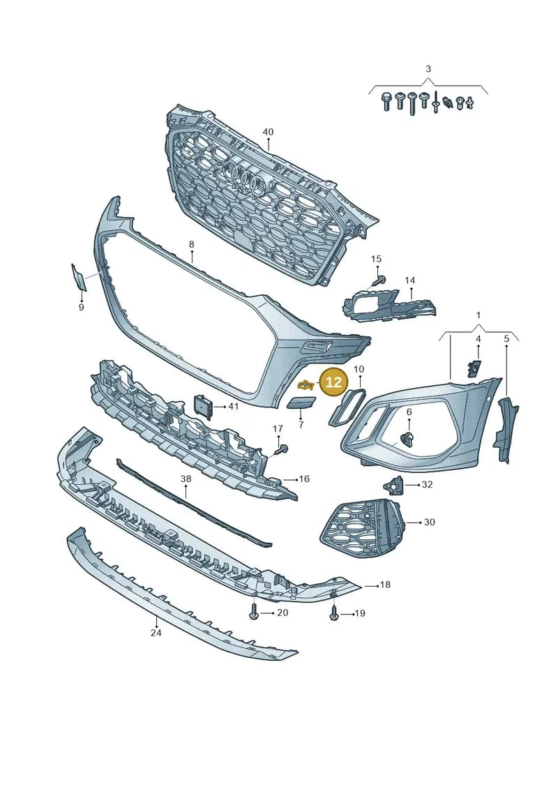 8Y0955159 — Audi A3 Sportback (2019-2025) diagram 596807400, position 12