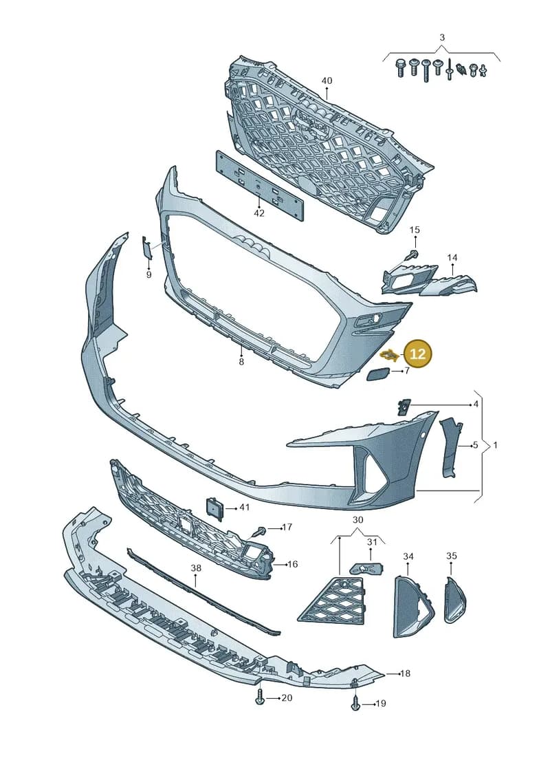 8Y0955159 — Audi A3 Sportback (2019-2025) diagram 596807450, position 12