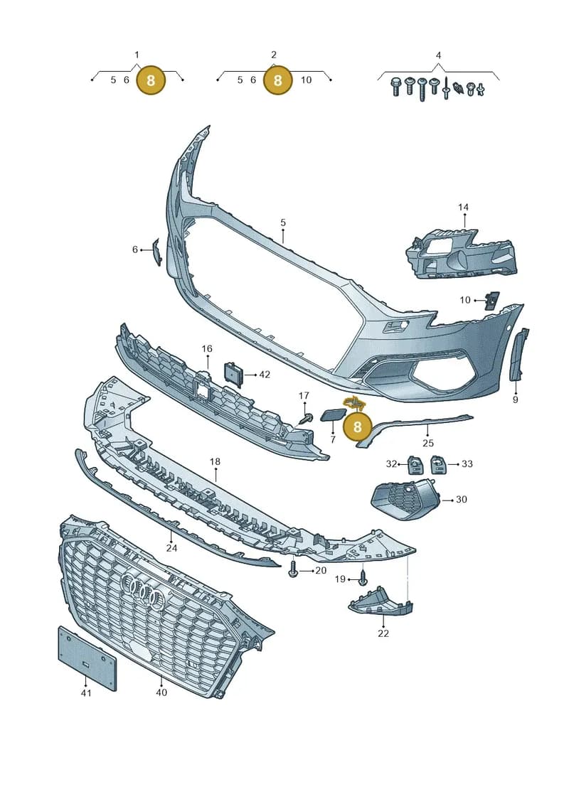 8Y0955159 — Audi A3 Sportback (2019-2025) diagram 596807100, position 8