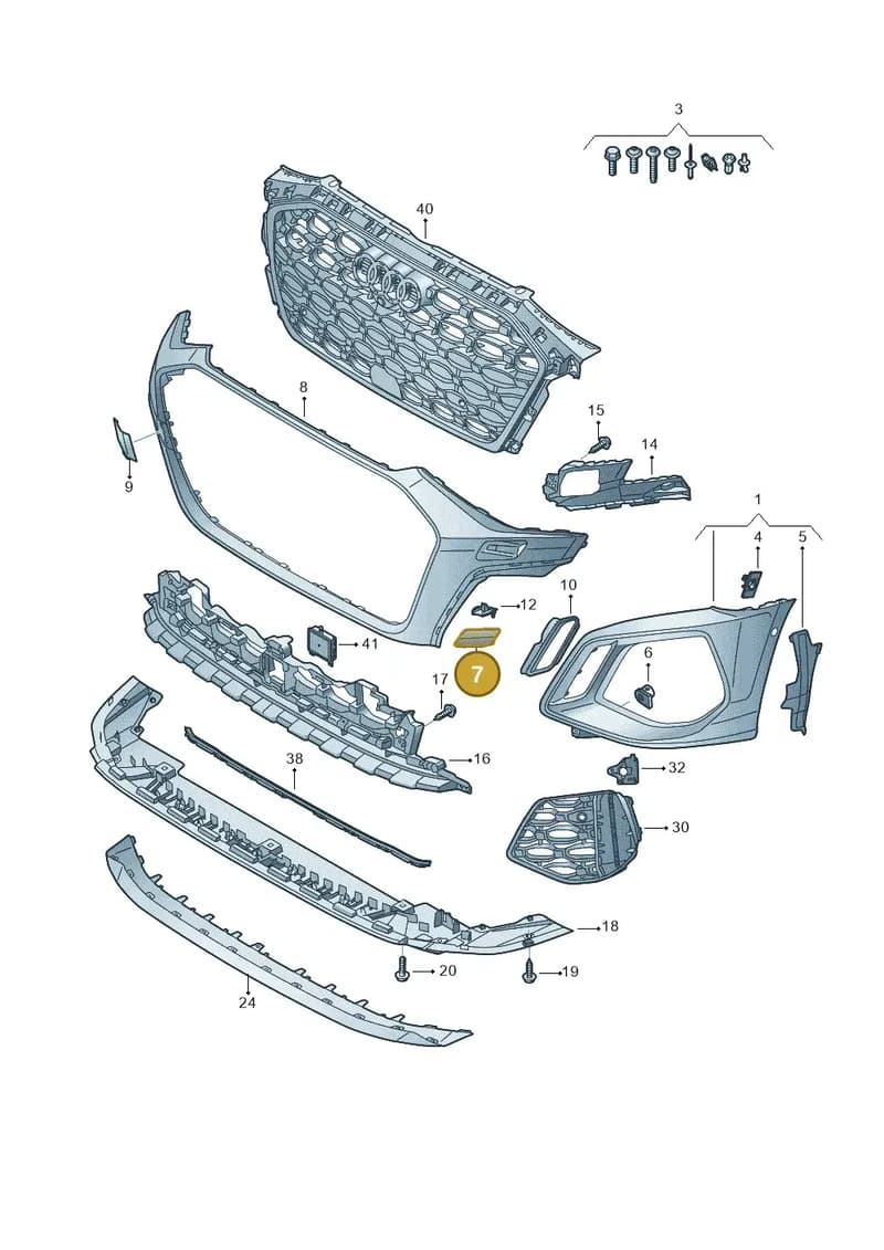8Y0955275BY9B — Audi A3 Sportback (2019-2025) diagram 596807400, position 7