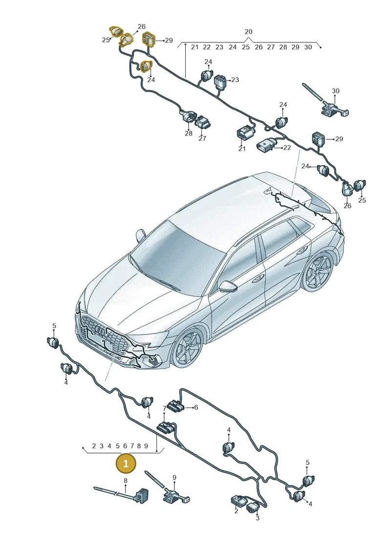 8Y0971085S — Audi A3 Sportback (2019-2025) diagram 596972700, position 1