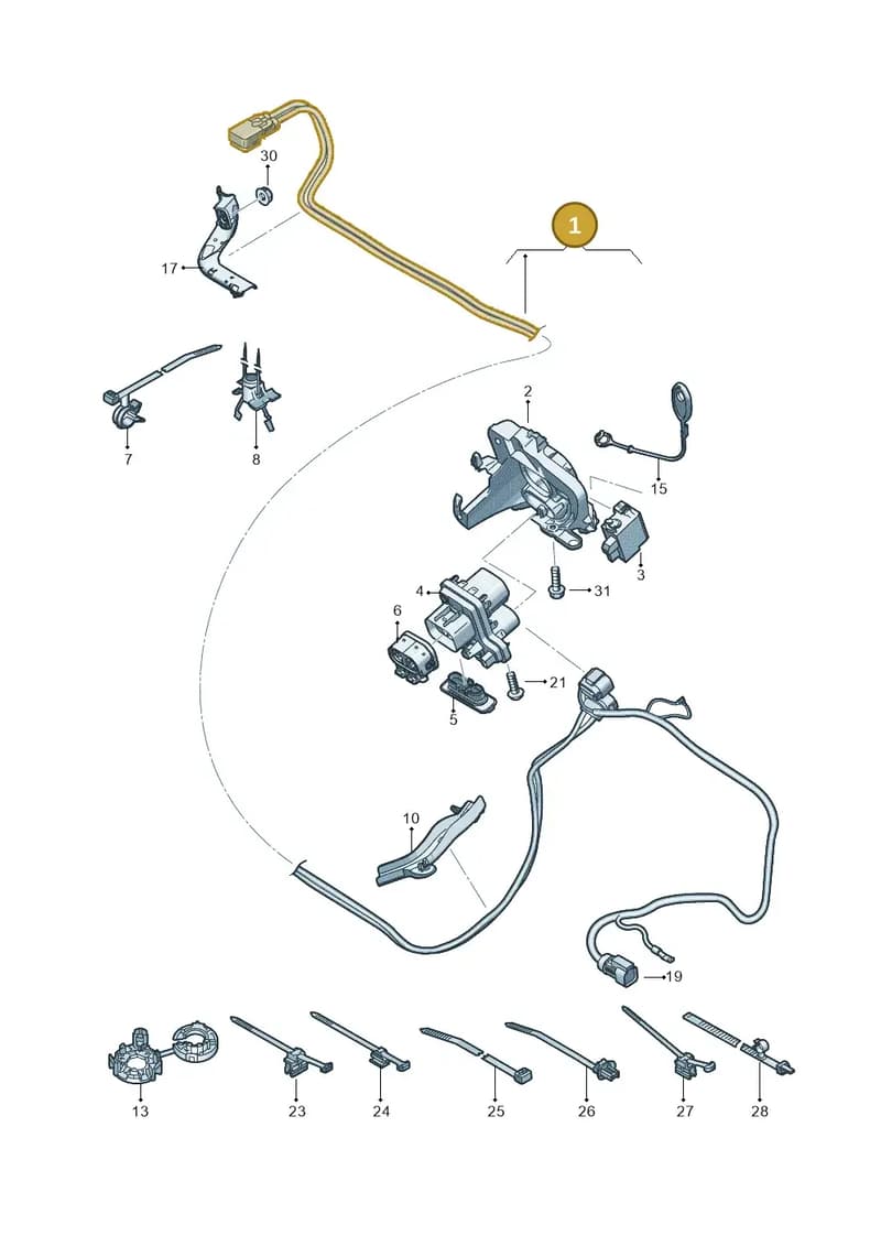 8Y0971509A — Audi A3 Sportback (2019-2025) diagram 596970310, position 1