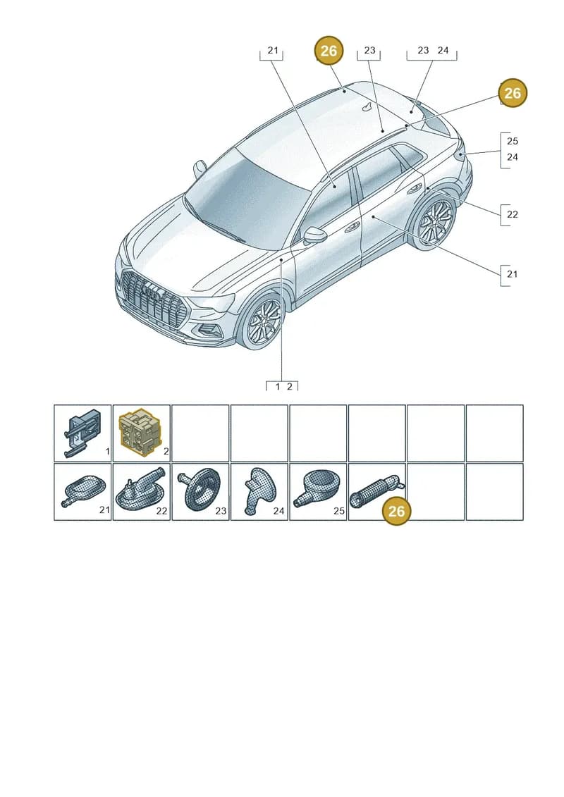 8Y0971903 — Audi RS Q3 Sportback (2019-2024) diagram 597971810, position 26