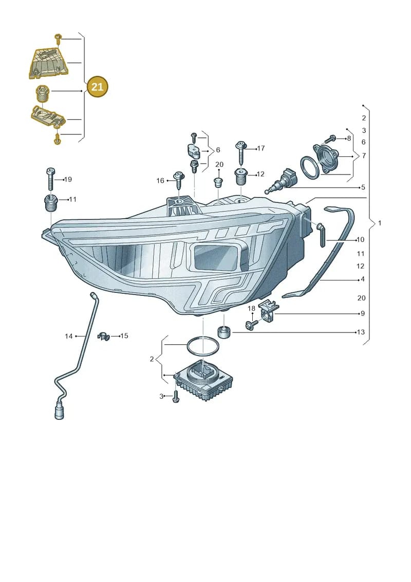 8Y0998122 — Audi A3 Sportback (2019-2025) diagram 596941050, position 21
