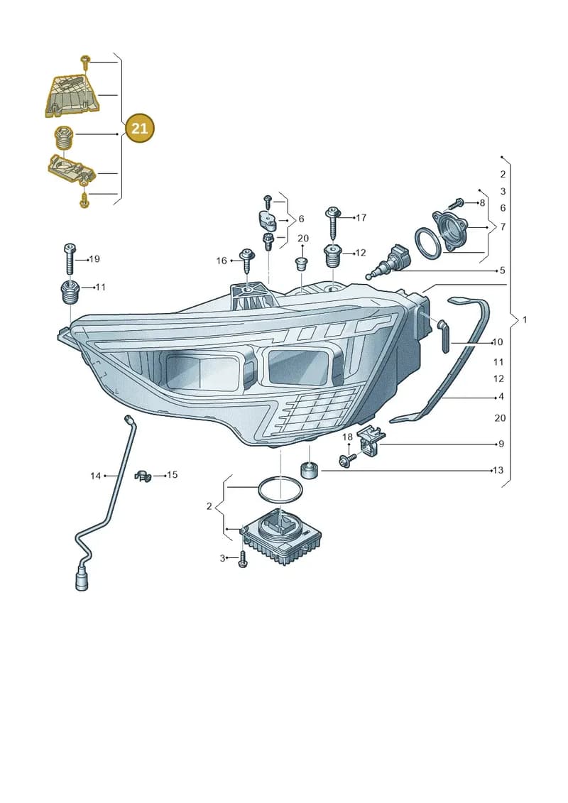 8Y0998122 — Audi A3 Sportback (2019-2025) diagram 596941100, position 21