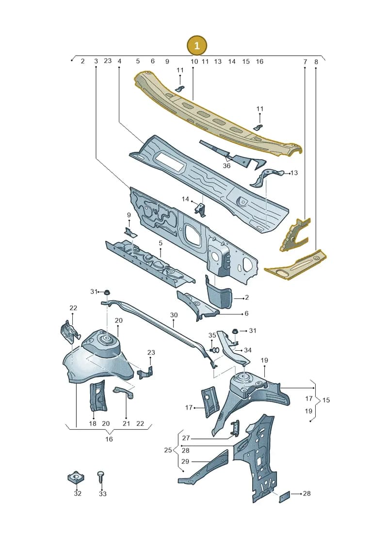 8Y1803147A — Audi A3 Sportback (2019-2025) diagram 596805500, position 1