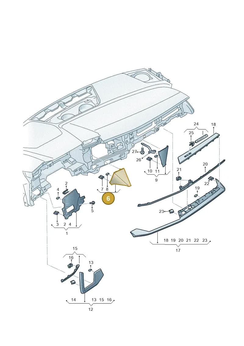 8Y1857185V58 — Audi A3 Sportback (2019-2025) diagram 596857170, position 6