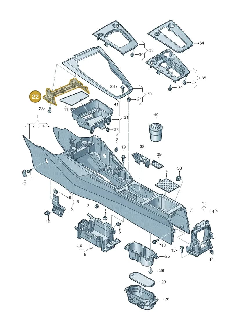 8Y18632634PK — Audi A3 Sportback (2019-2025) diagram 596863500, position 22