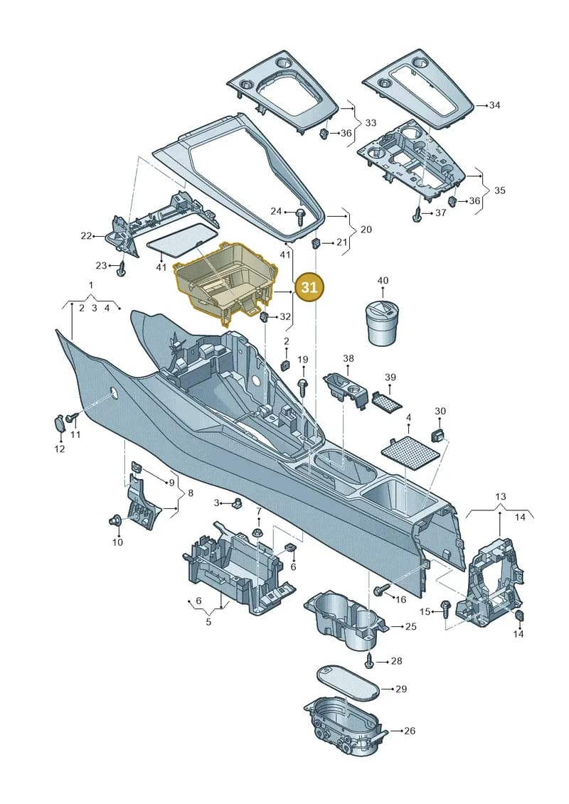 8Y18641314PK — Audi A3 Sportback (2019-2025) diagram 596863500, position 31